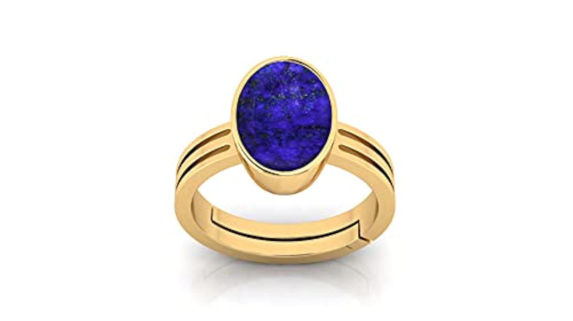 Men's Blue Lajward Stone Panchdhatu Adjustable Ring